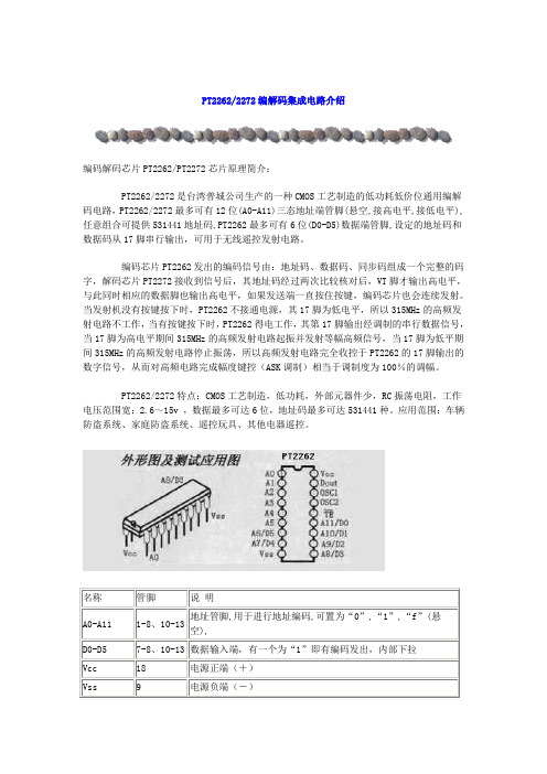 PT2262_2272编解码集成电路介绍