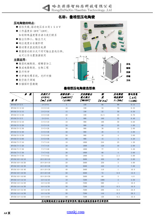 压电陶瓷PZT型号