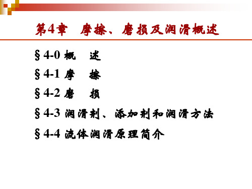 第4章摩擦磨损及润滑概述