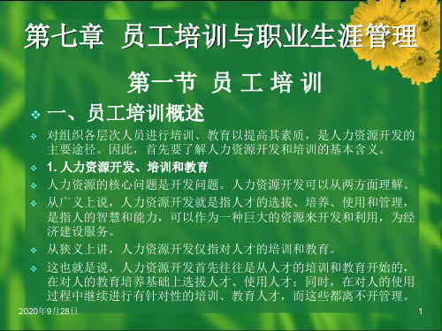 第07章员工培训与职业生涯管理PPT课件