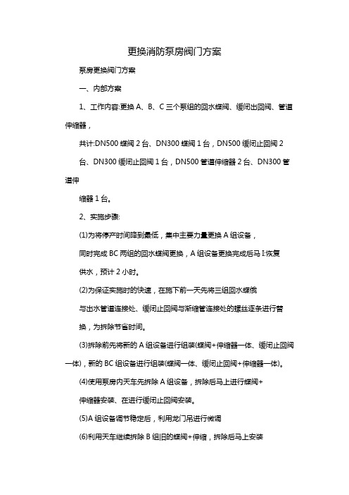 更换消防泵房阀门方案