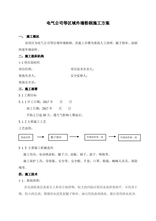 电气公司等区域外墙粉刷施工方案