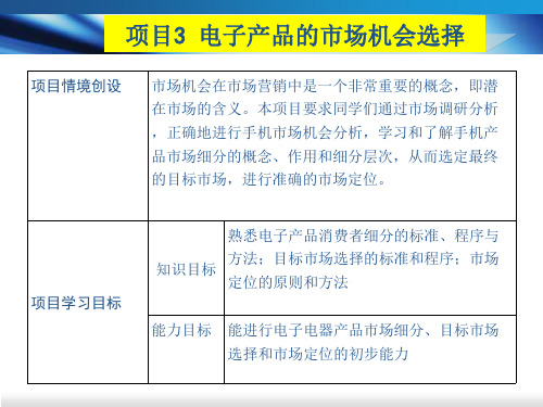 电子产品的市场细分