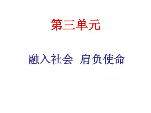 专题复习第三单元融入社会肩负使命