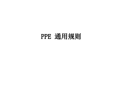 PPE通用规则培训