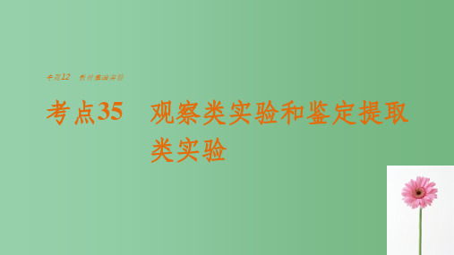 高考生物考前3个月专题复习 专题12 教材基础实验 考点35 观察类实验和鉴定提取类实验课件