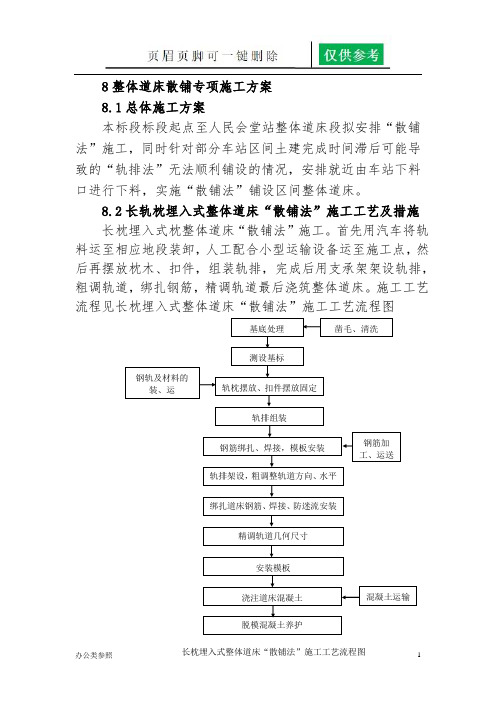 散铺方案 整体道床散铺专项施工方案(特制资料)