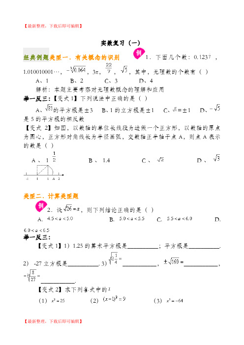 实数经典例题及习题(精编文档).doc