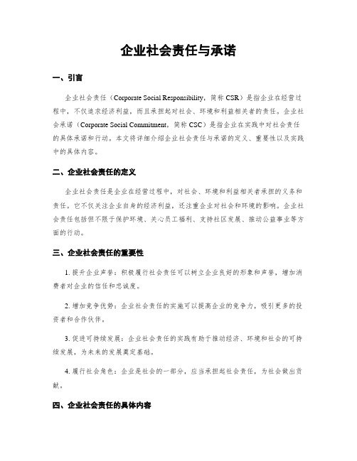 企业社会责任与承诺