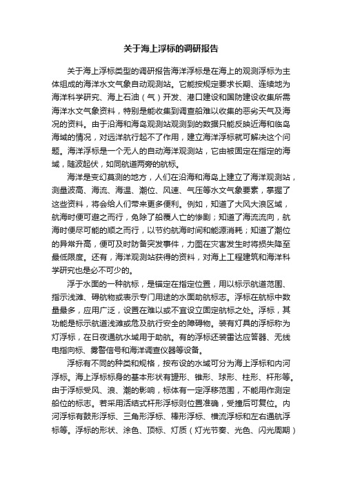 关于海上浮标的调研报告