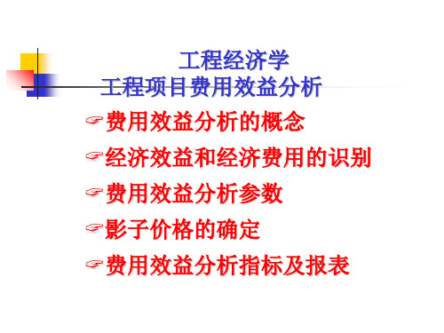 工程经济学-工程项目费用效益分析