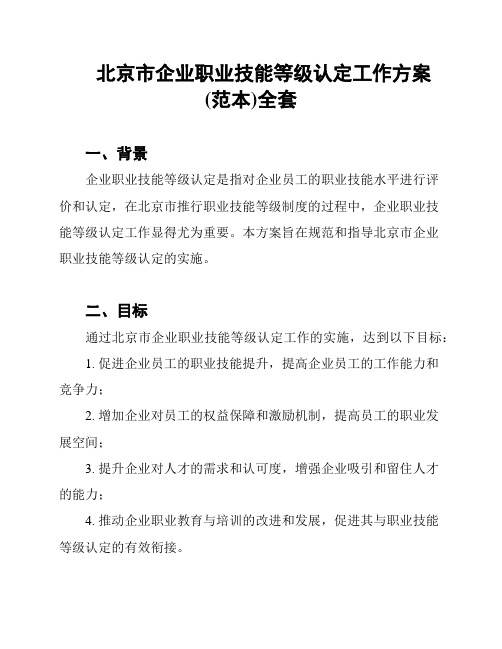 北京市企业职业技能等级认定工作方案(范本)全套