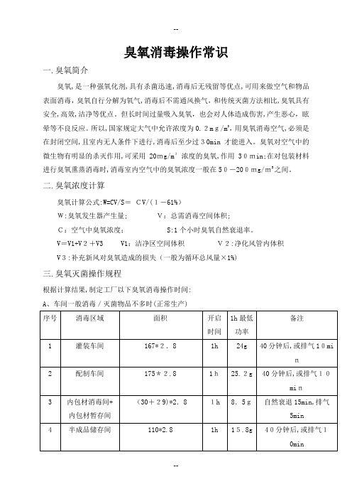 臭氧消毒操作常识