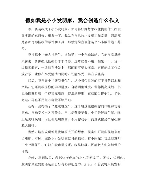 假如我是小小发明家,我会创造什么作文