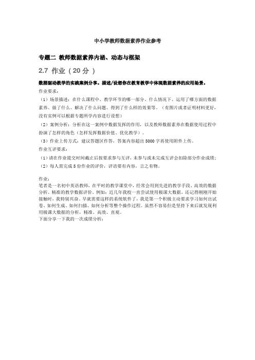 中小学教师数据素养五个专题作业