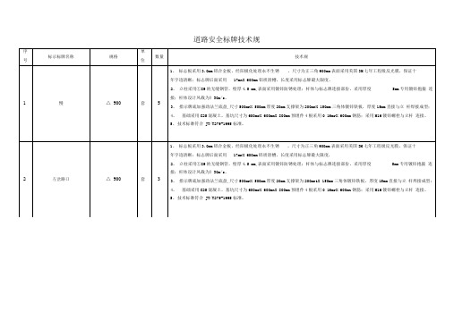 道路交通标牌技术设计规范方案