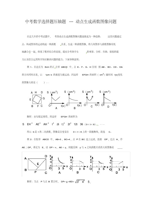 中考数学选择题压轴题---动点生成函数图像问题(20200709093415)