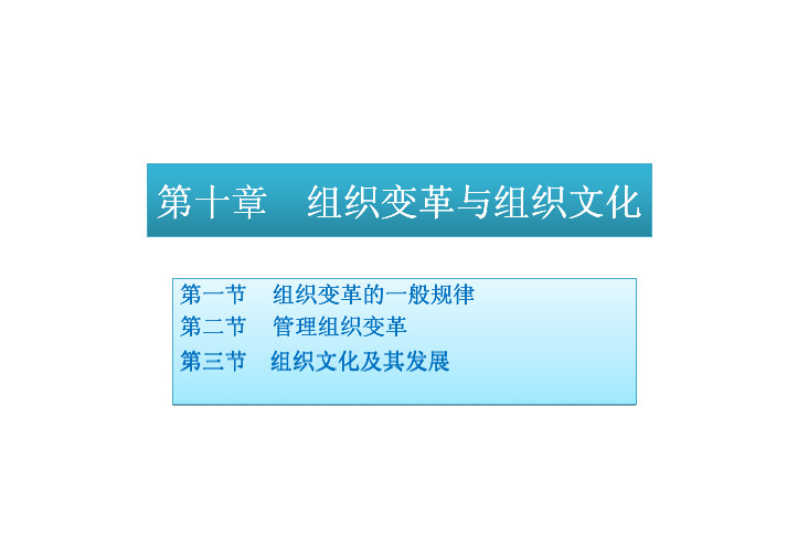 管理学高教版周三多主编第二版第10章配套课件