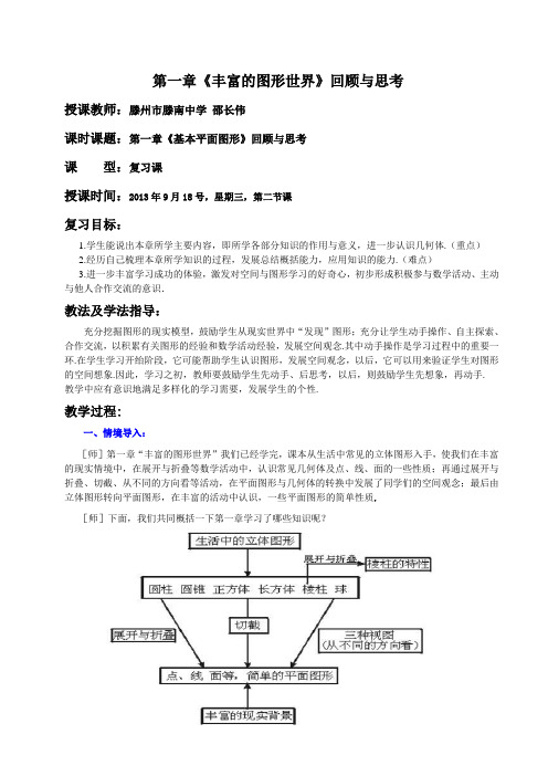 (滕州市滕南中学邵长伟)第一章丰富的图形世界回顾与思考