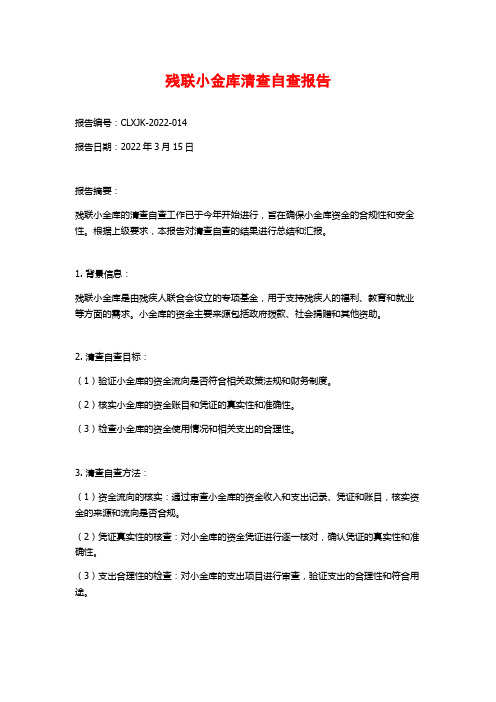 残联小金库清查自查报告 (2)