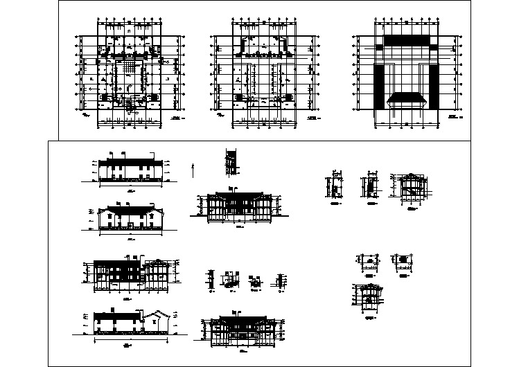 某地区二层仿古建筑CAD施工图纸