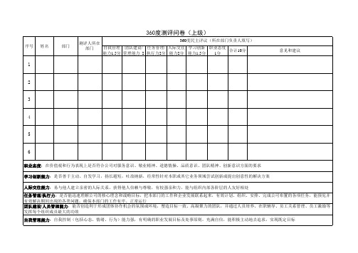 360度测评问卷