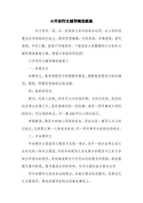 小升初作文辅导教案