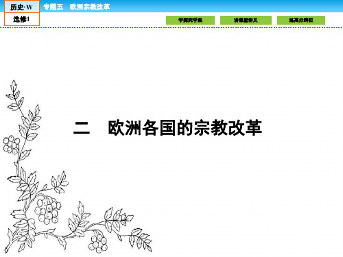 2016-2017学年(人民版)高中历史选修1课件：5.2欧洲各国的宗教改革