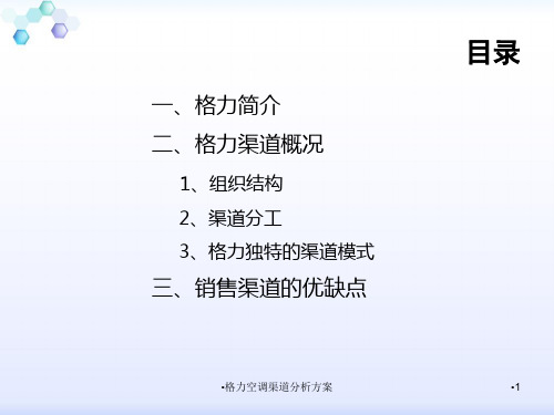 格力空调渠道分析方案课件