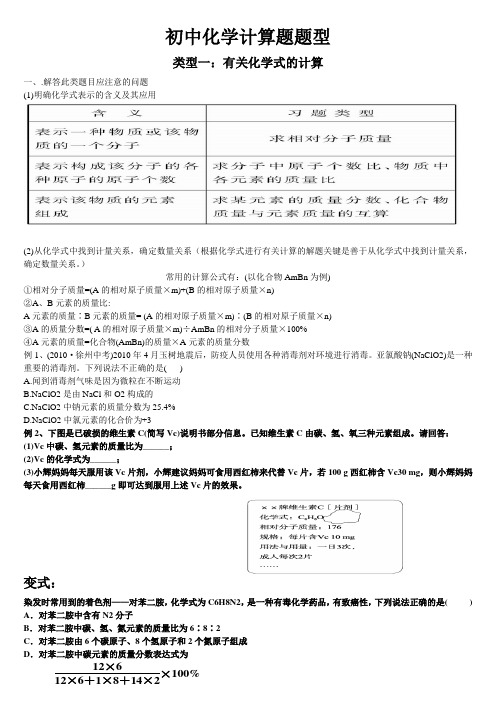 初中化学计算题题型