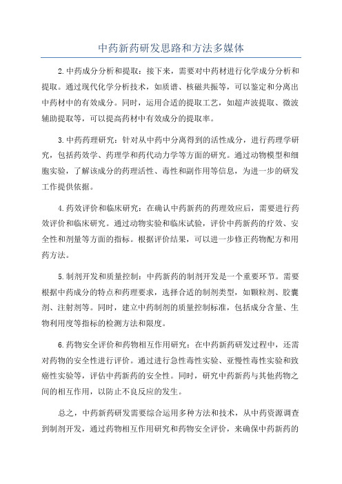 中药新药研发思路和方法多媒体