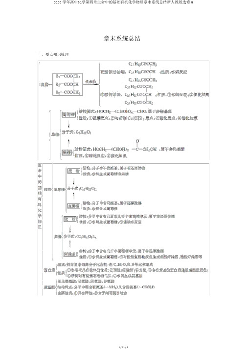 2020学年高中化学第四章生命中的基础有机化学物质章末系统总结新人教版选修5