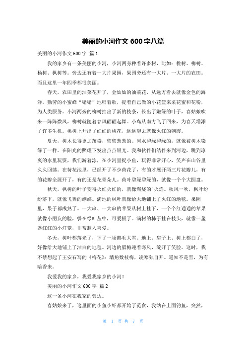 美丽的小河作文600字八篇