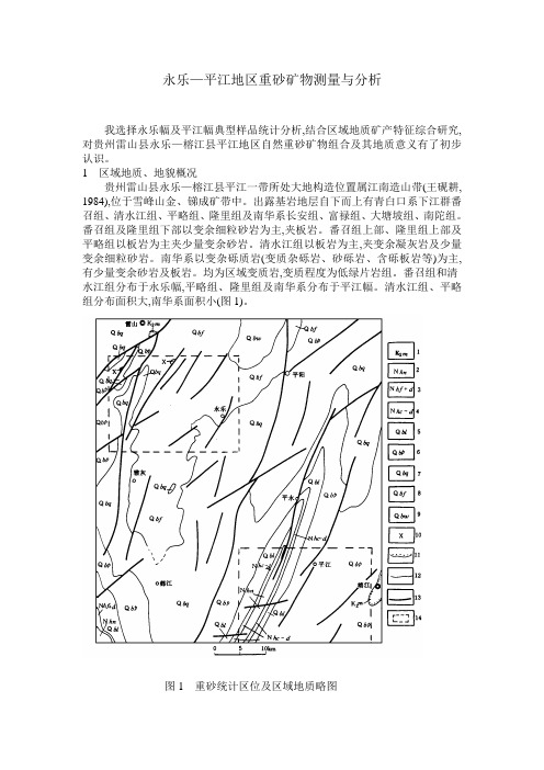 重砂测量与分析报告