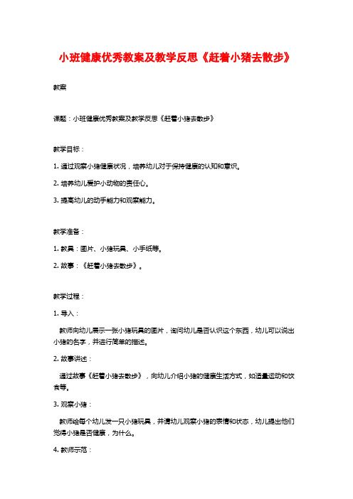 小班健康优秀教案及教学反思《赶着小猪去散步》