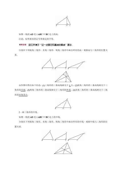 11.1.2  三角形的高、中线与角平分线