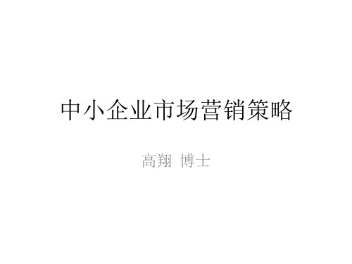 中小企业市场营销策略课件