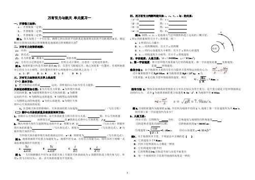 万有引力与航天教学案