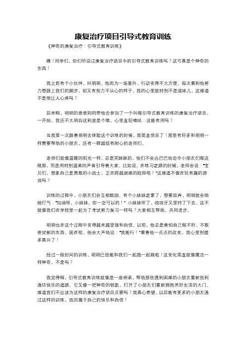 康复治疗项目引导式教育训练