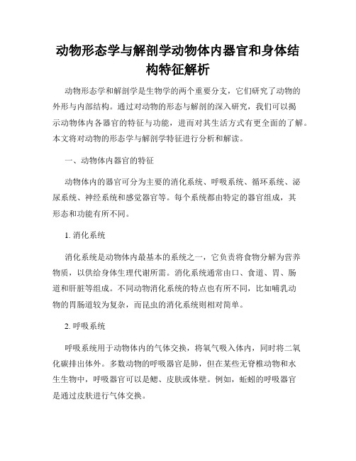 动物形态学与解剖学动物体内器官和身体结构特征解析