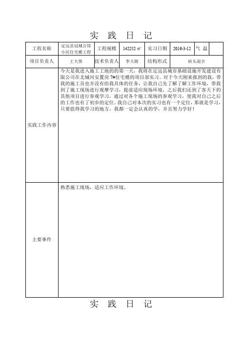 建筑施工日志30篇+一般版