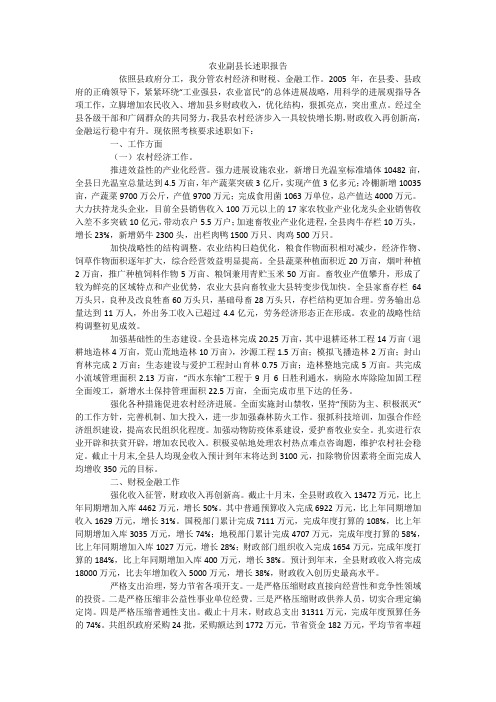 农业副县长述职报告