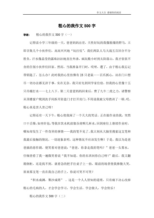 粗心的我作文500字