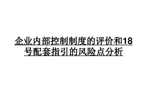 内控评价和18项指引风险分析