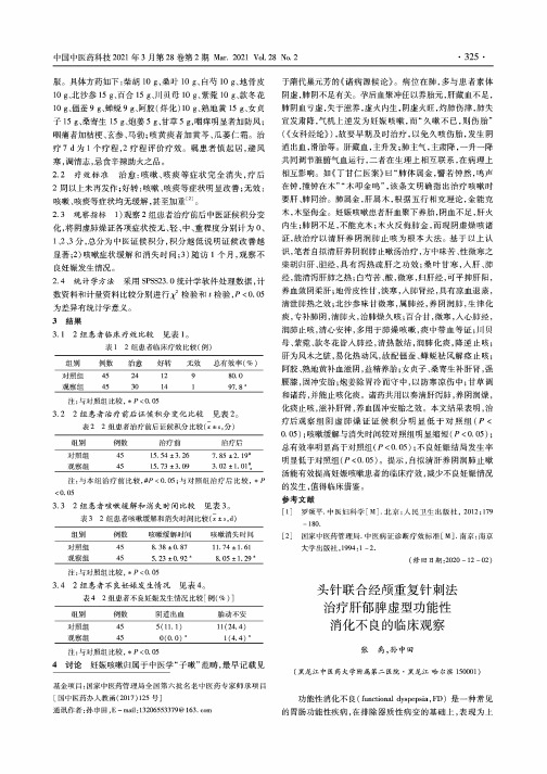 头针联合经颅重复针刺法治疗肝郁脾虚型功能性消化不良的临床观察