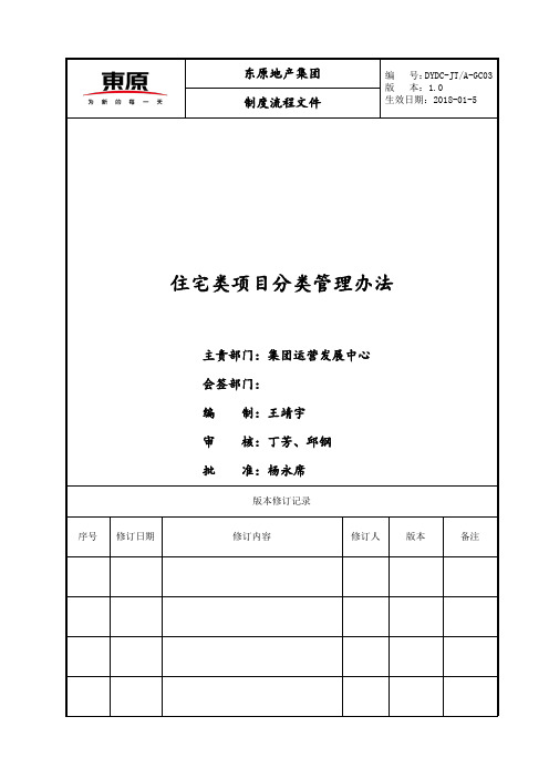 1 东原地产集团项目分类管理办法