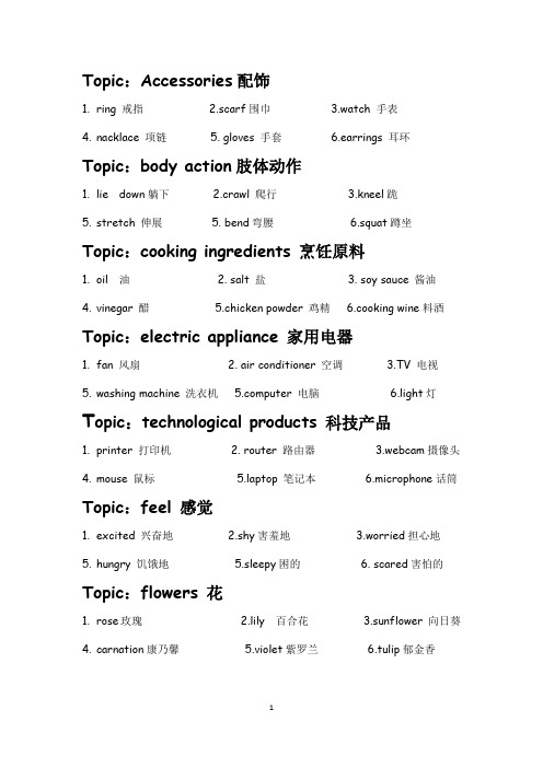 英语学习-英语沙龙主题及词汇