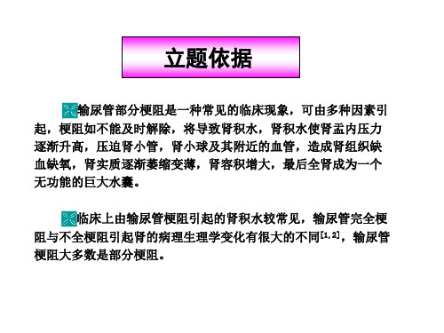 最新外科学(泌尿)研究生开题报告主题讲座课件