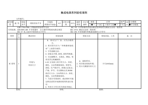 集成电路系列验收准则