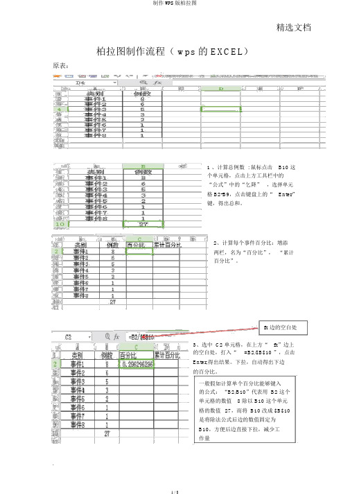 制作WPS版柏拉图